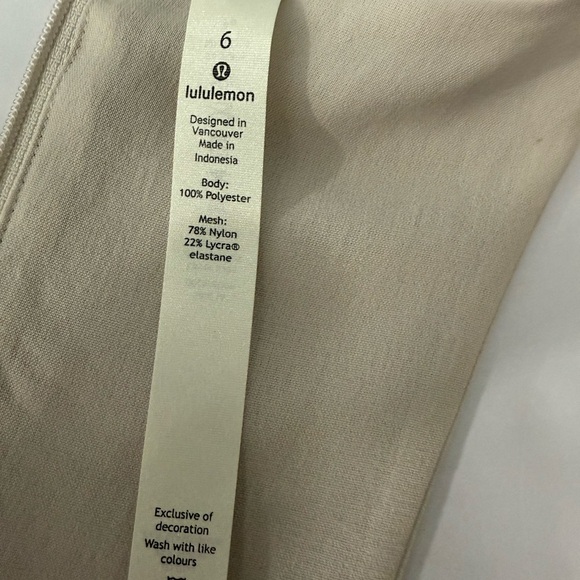 Lululemon Cream Sleeveless Shift Dress 6 NWT - Picture 2 of 12